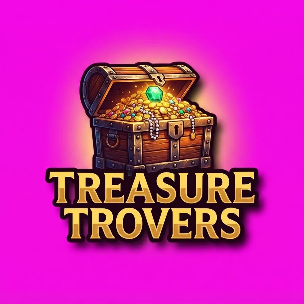 Image: Same exact Treasure Trovers logo design (chest emb