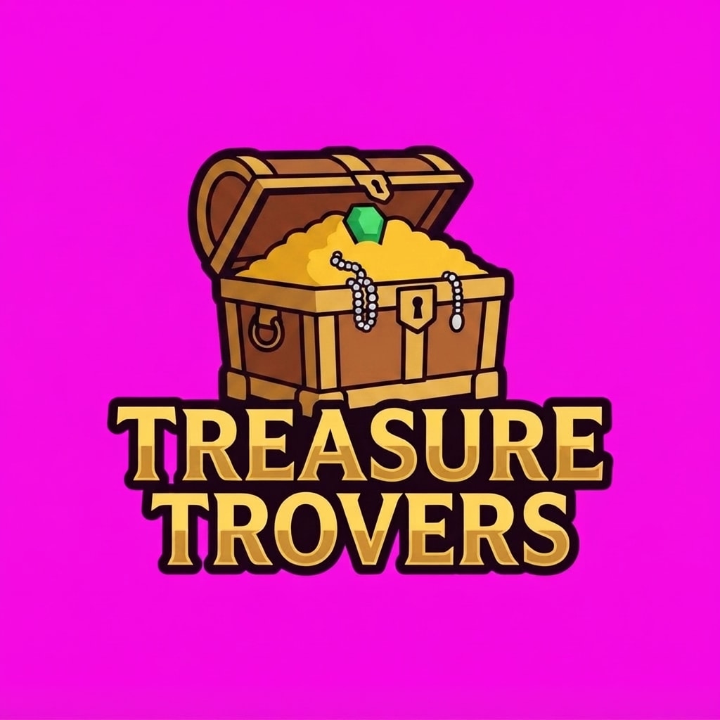 Image: Same Treasure Trovers logo family (chest + stacked