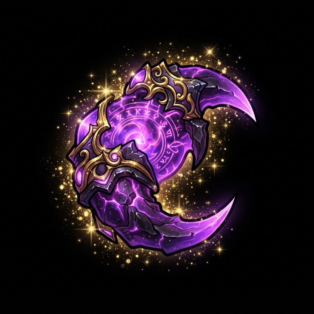 Image: Legendary game inventory icon 1024x1024. Purple ri