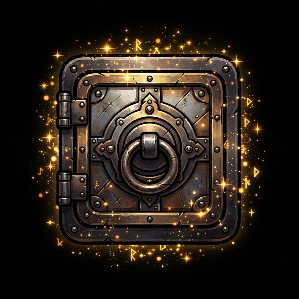 Image: Legendary game inventory icon 1024x1024. Side hatc