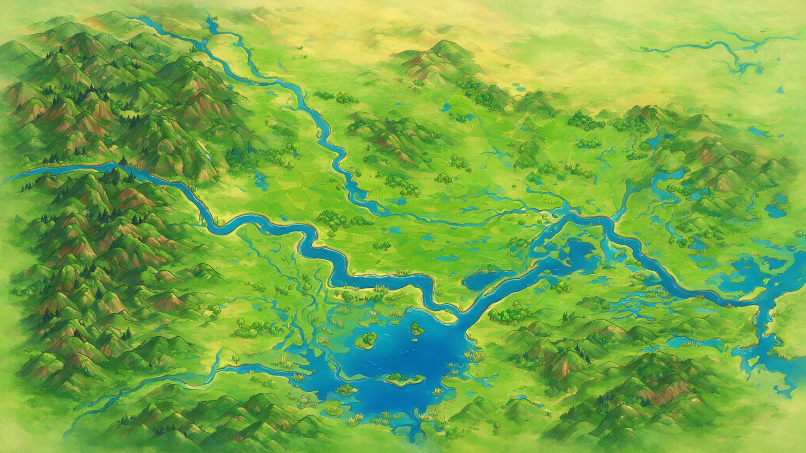 Jingzhou Province Cartoon Terrain Map (1 / 2)