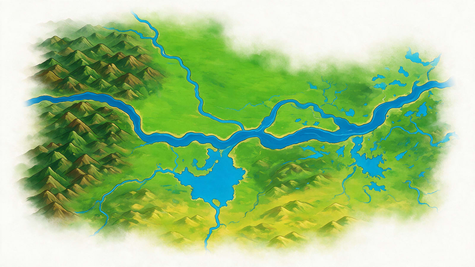 Jingzhou Province Cartoon Terrain Map (2 / 2)