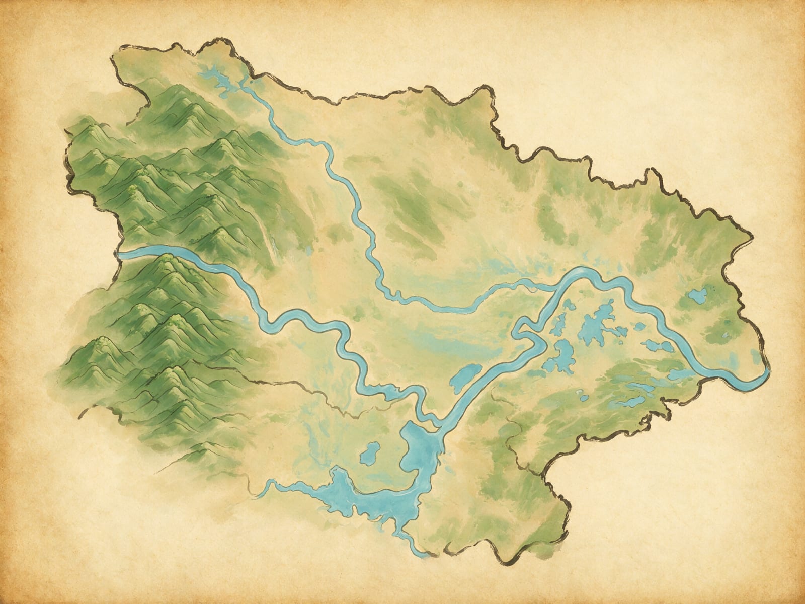 Jingzhou Province Strategy Map - Terrain Only