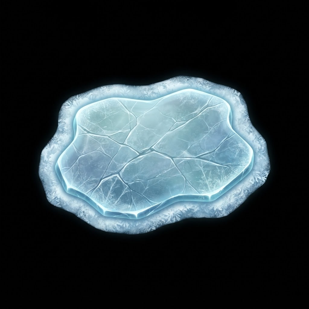 Image: Game prop icon Style B Premium: top-down icy frost