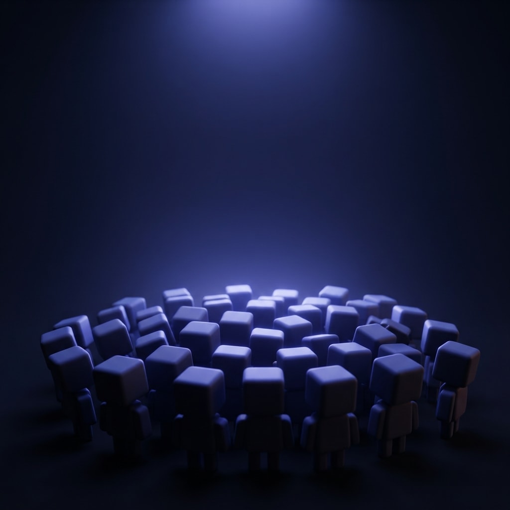 Image: Soft rounded voxel 3D render, matte clay-like mate