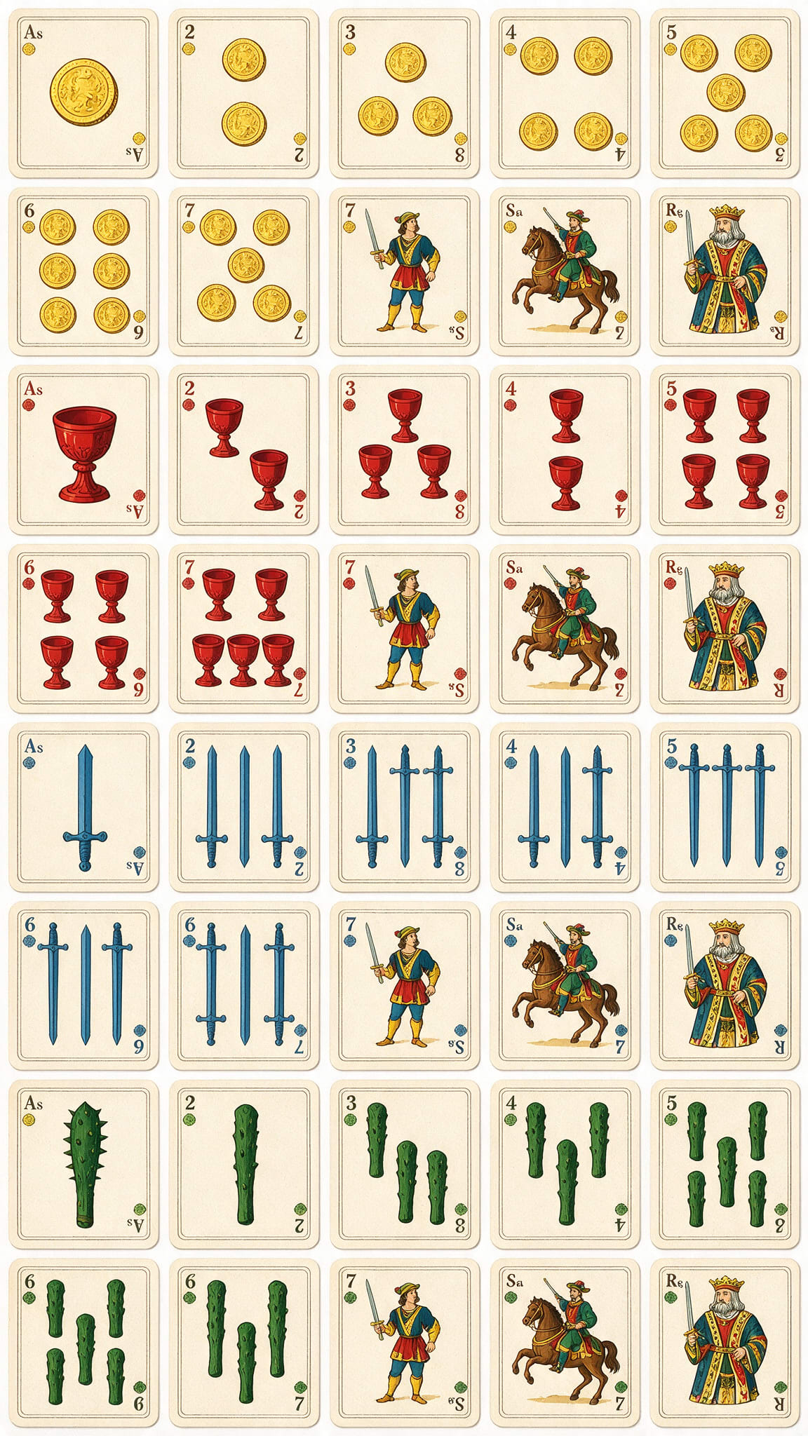 Baraja española clásica - sheet 40 cartas (5x8)