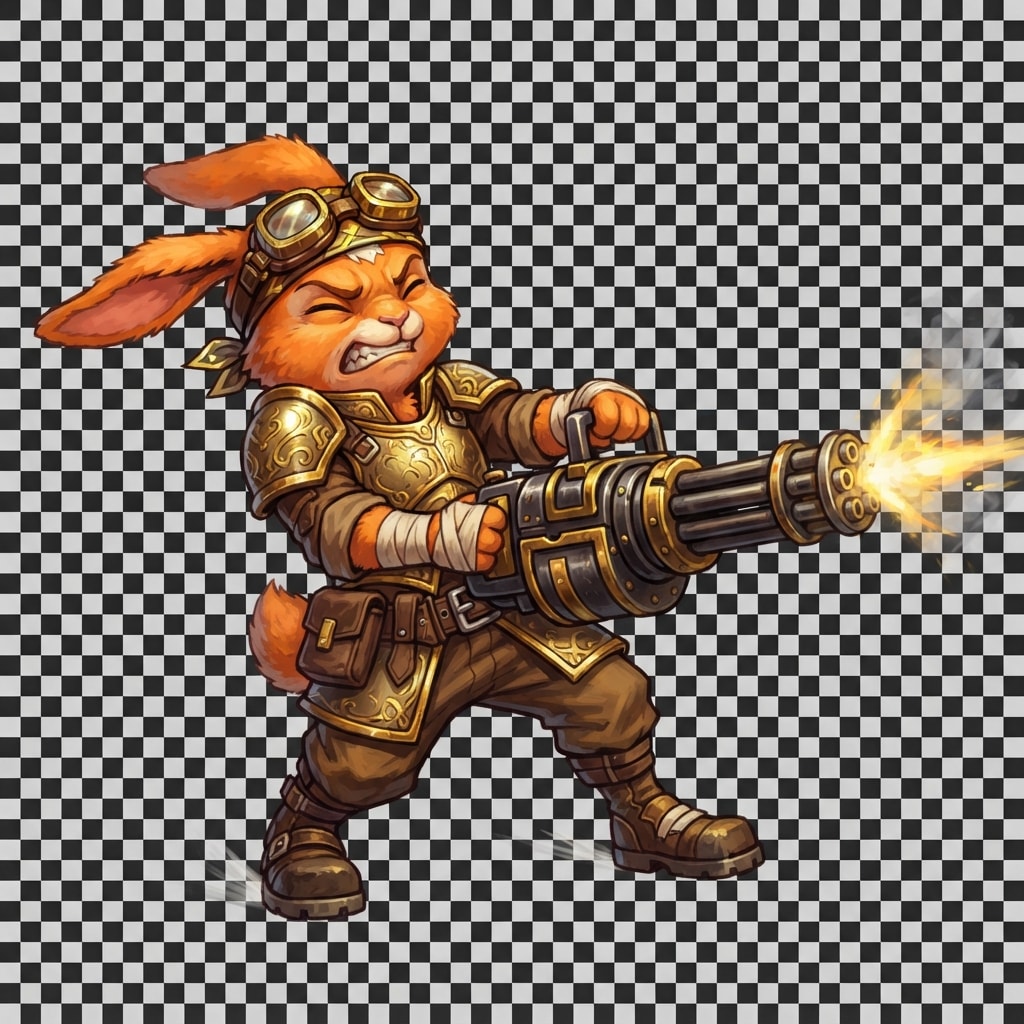 Image: Treasure Trovers Bunny Blaster gold outfit skin: a