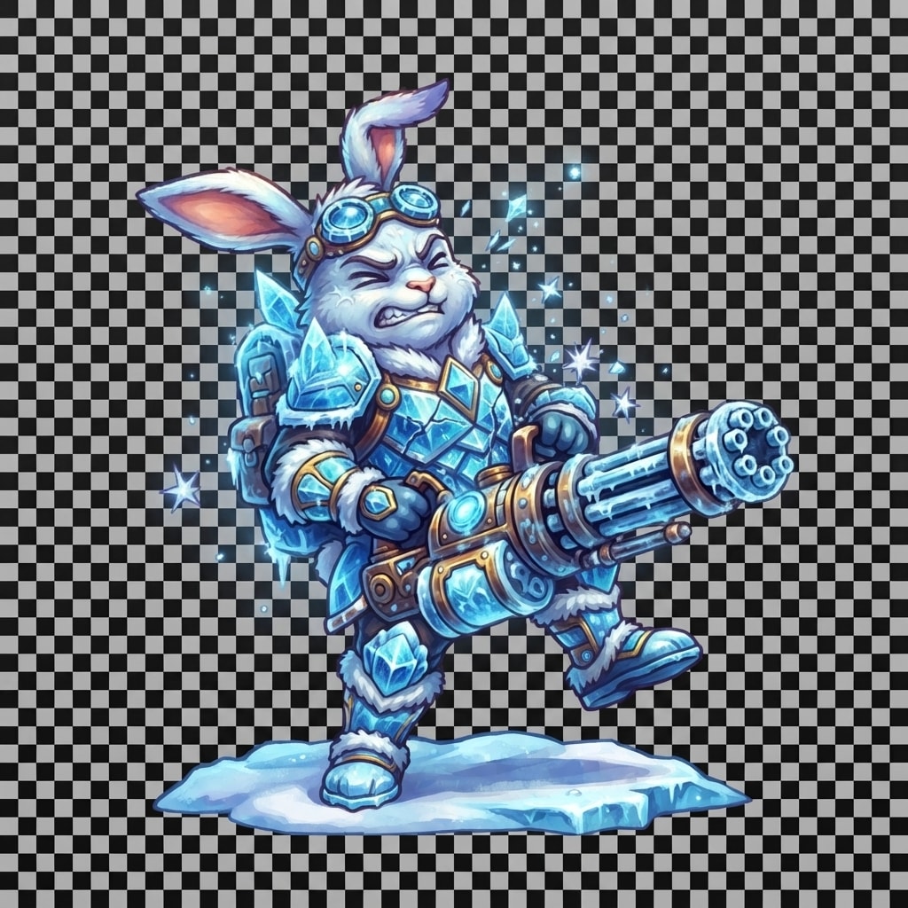 Image: Same ice-armor Bunny Blaster as reference. HURT fl