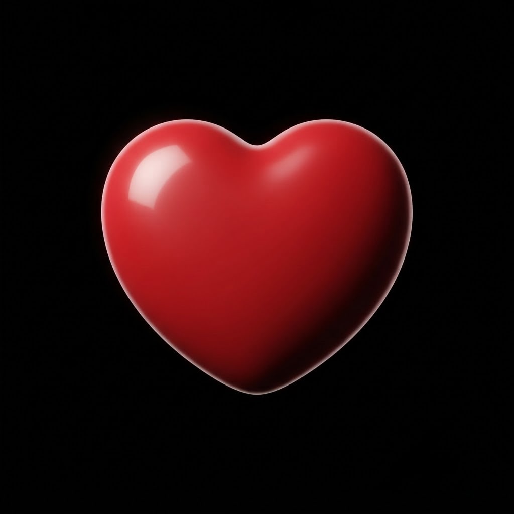 Image: A single glossy red heart icon for a game HUD, see