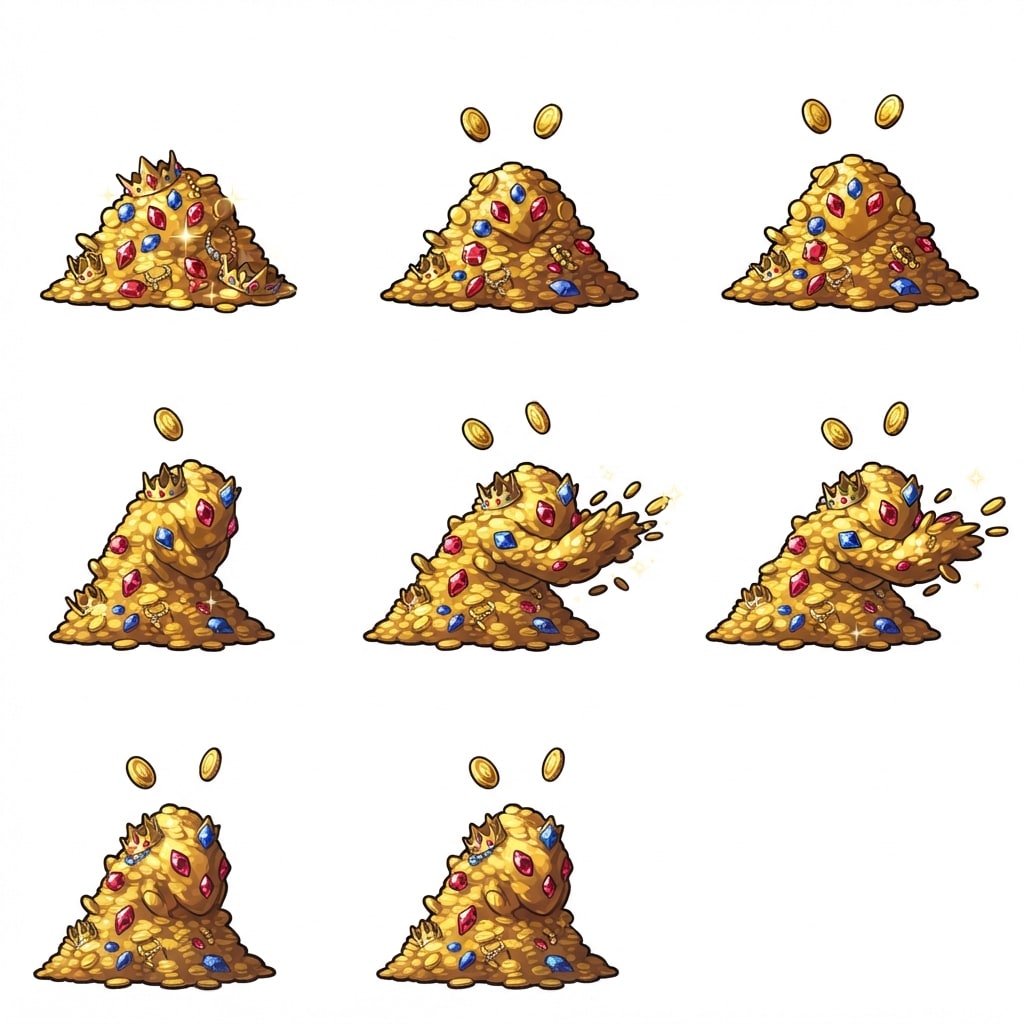 Image: RPG Maker MV style sideview battler sprite sheet,