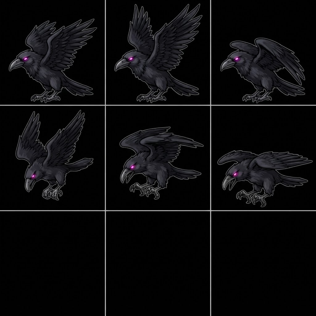 Image: RPG Maker MV style sideview battler sprite sheet,