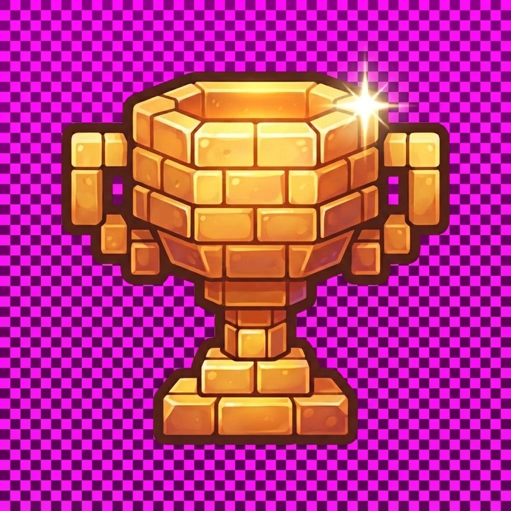 Image: Keep the golden brick trophy artwork exactly as it