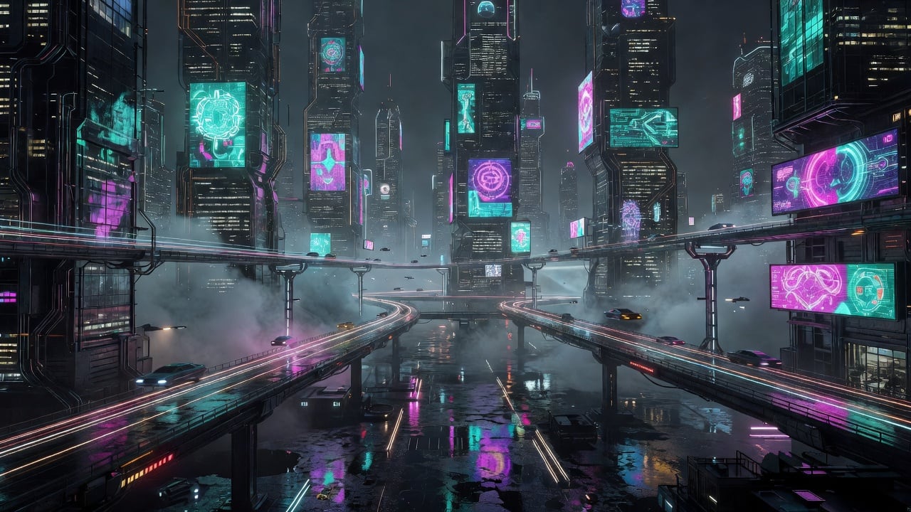 Cyberpunk City Background