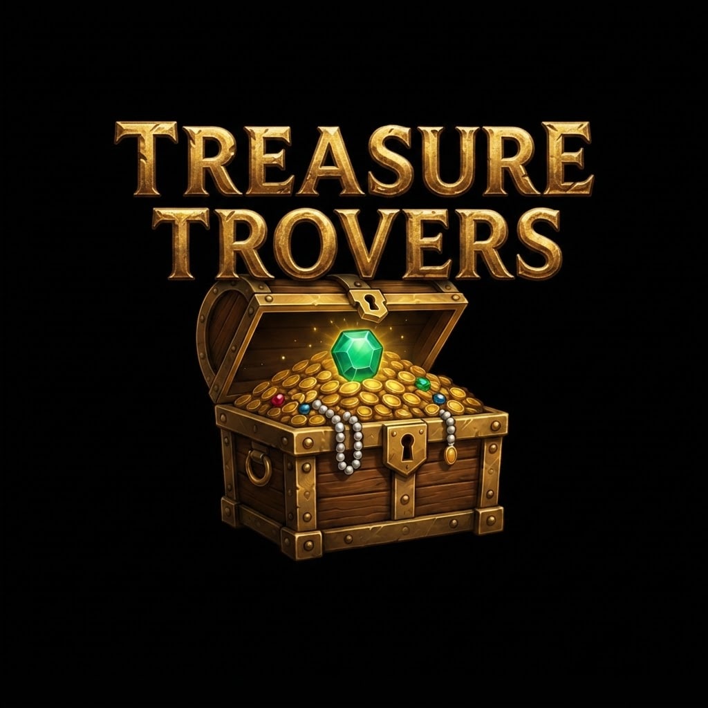 Image: Remake this Treasure Trovers branding logo. Paint