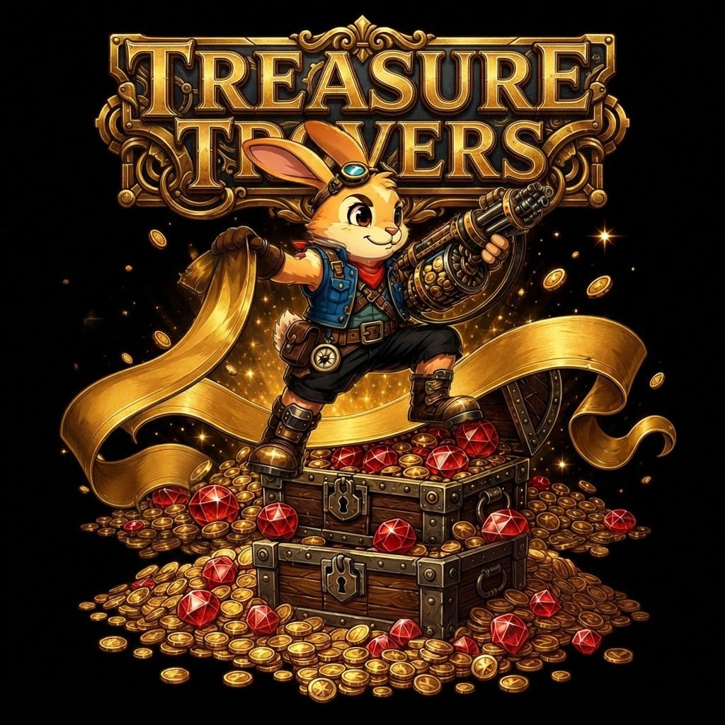 Image: Remake this Treasure Trovers branding logo. Paint