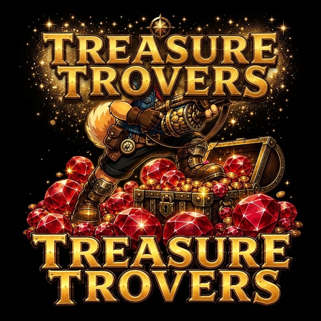 Image: Remake this Treasure Trovers branding logo. Paint