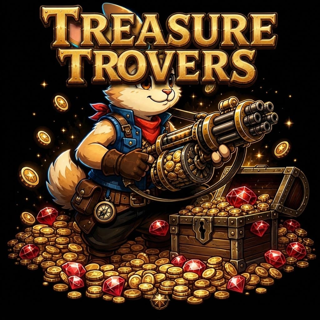 Image: Remake this Treasure Trovers branding logo. Paint