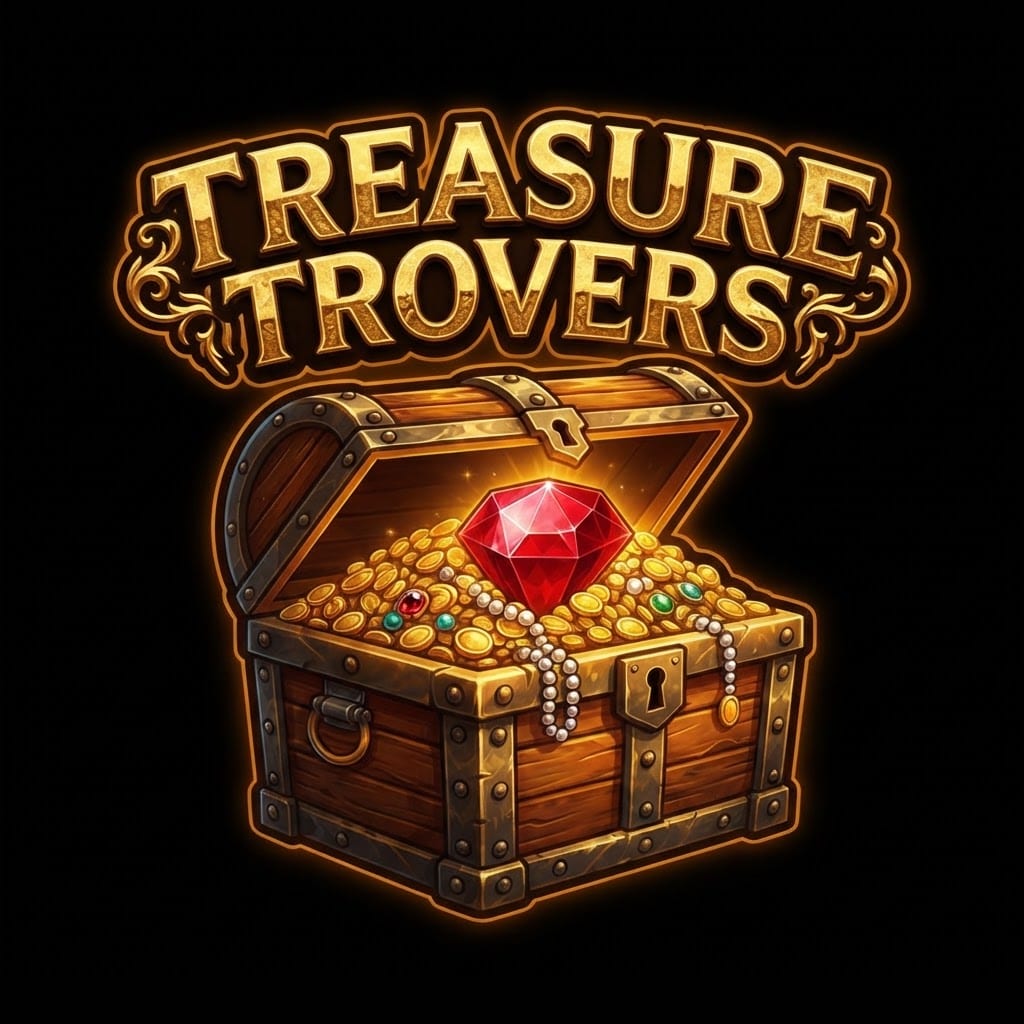 Image: Remake this Treasure Trovers branding logo. Paint