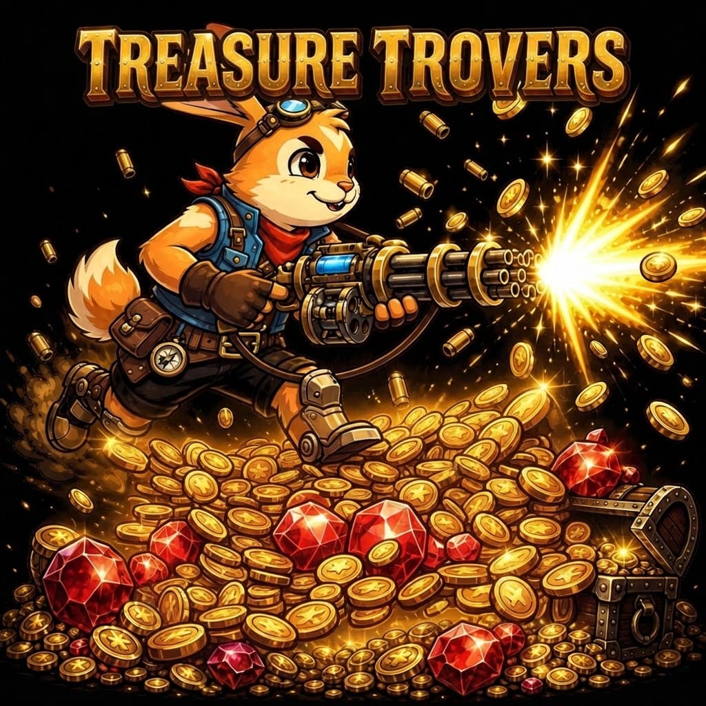 Image: Remake this Treasure Trovers branding logo. Paint