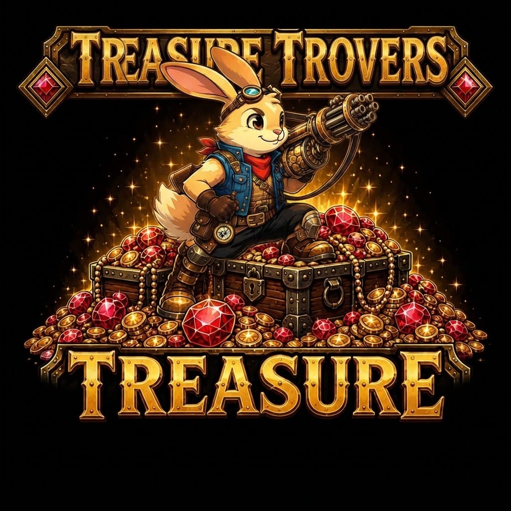 Image: Remake this Treasure Trovers branding logo. Paint