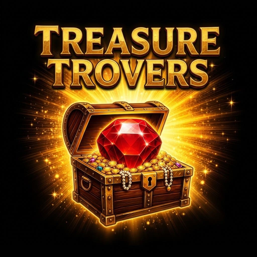 Image: Remake this Treasure Trovers branding logo. Paint