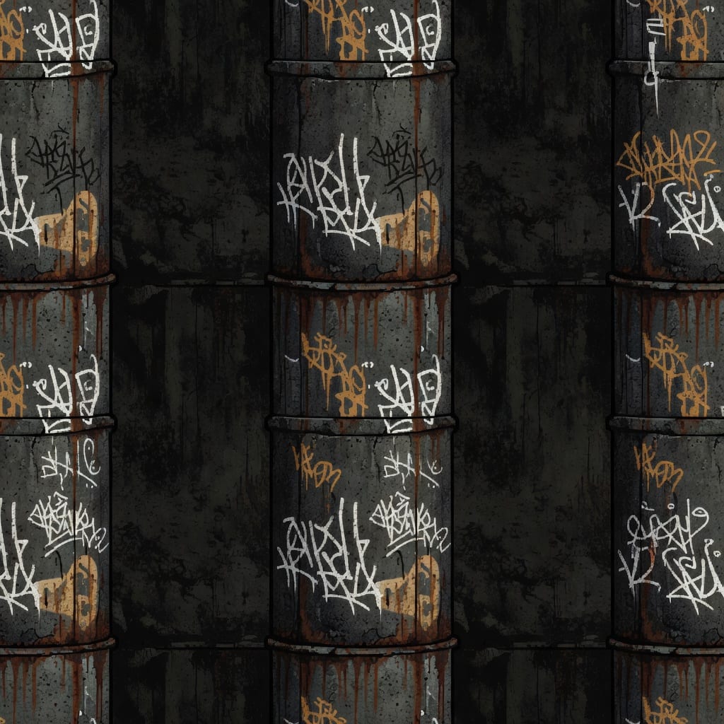 Sewer Pipe - White Ochre Graffiti