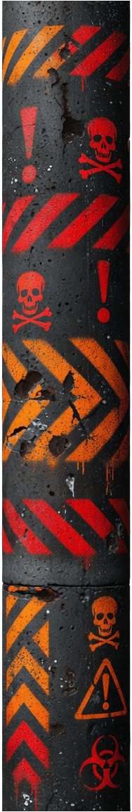 Sewer Pipe - Red Hazard Markings (2 / 4)