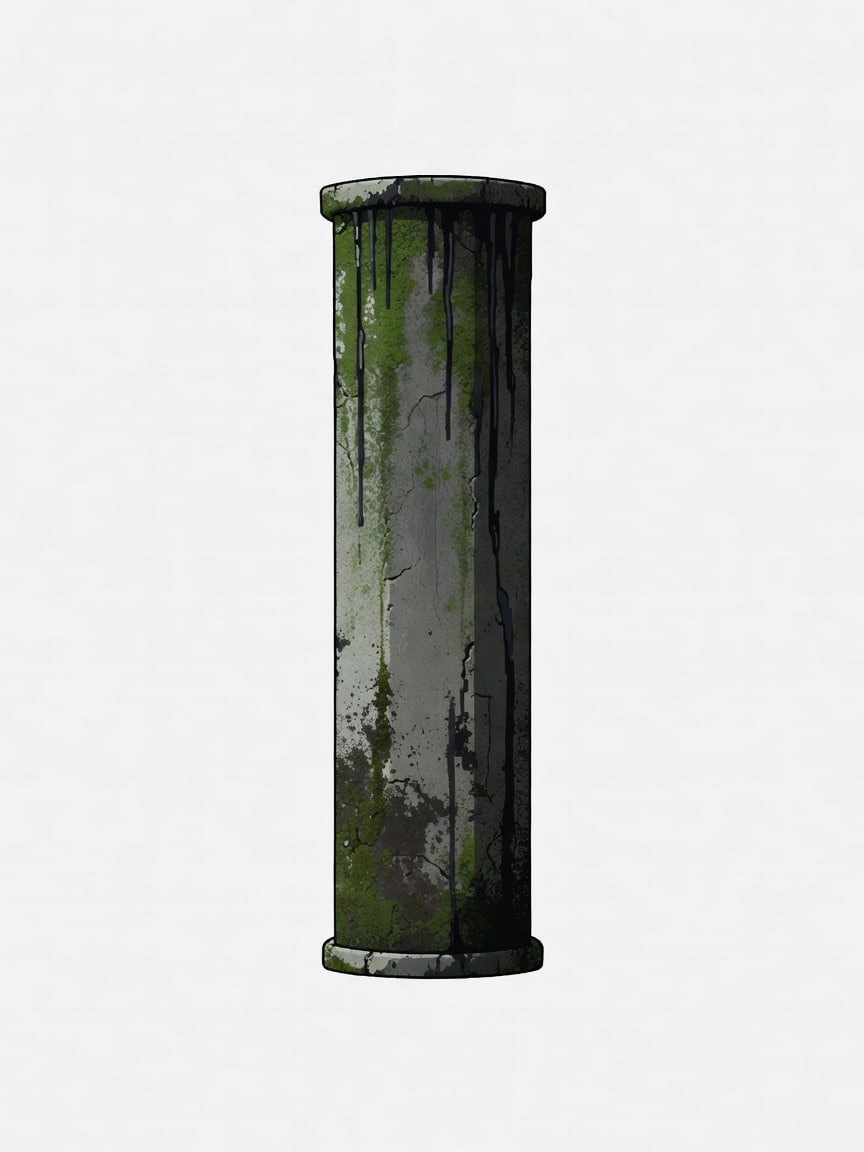 Tall Sewer Pipe - Moss Mold Decay (1 / 4)