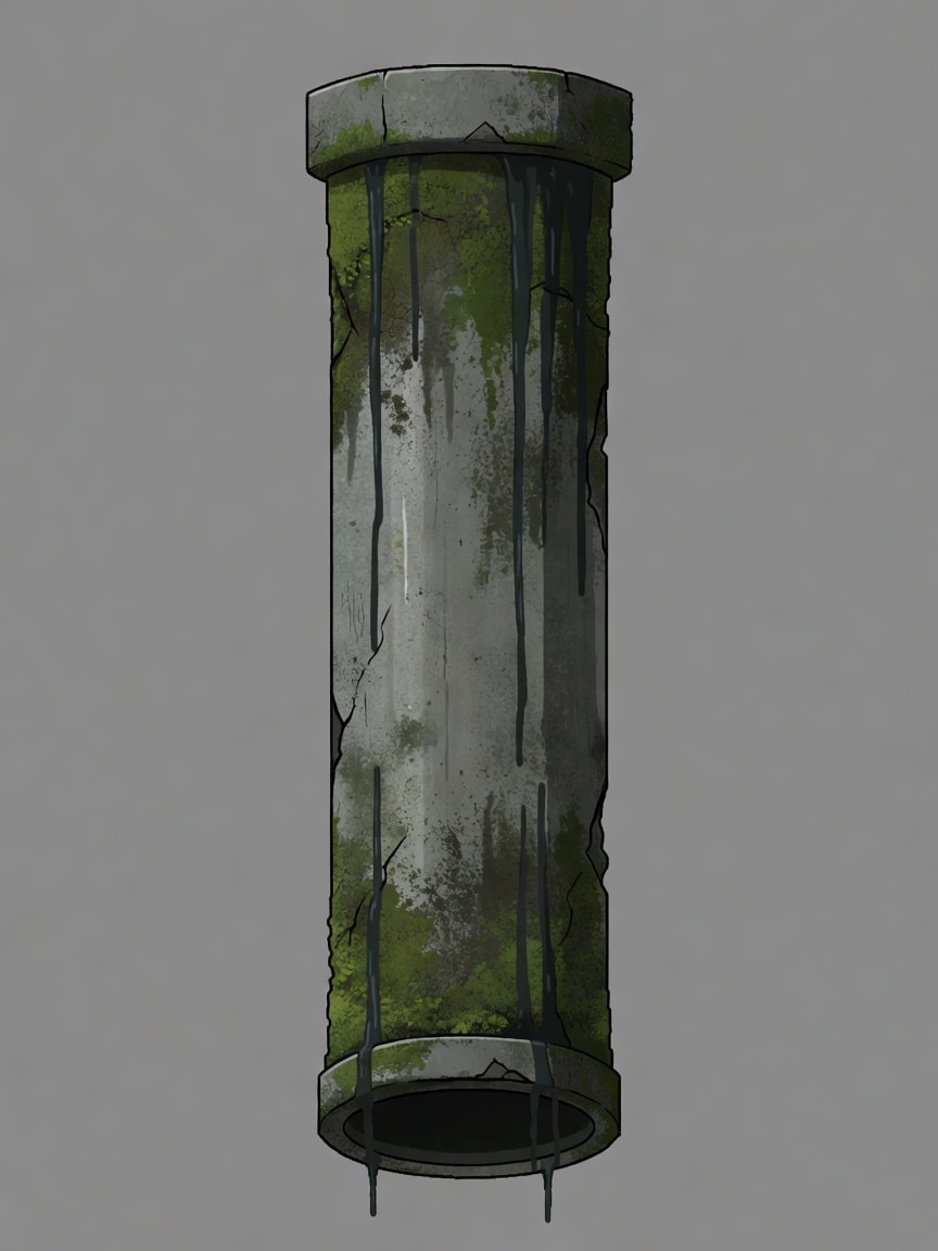 Tall Sewer Pipe - Moss Mold Decay (4 / 4)