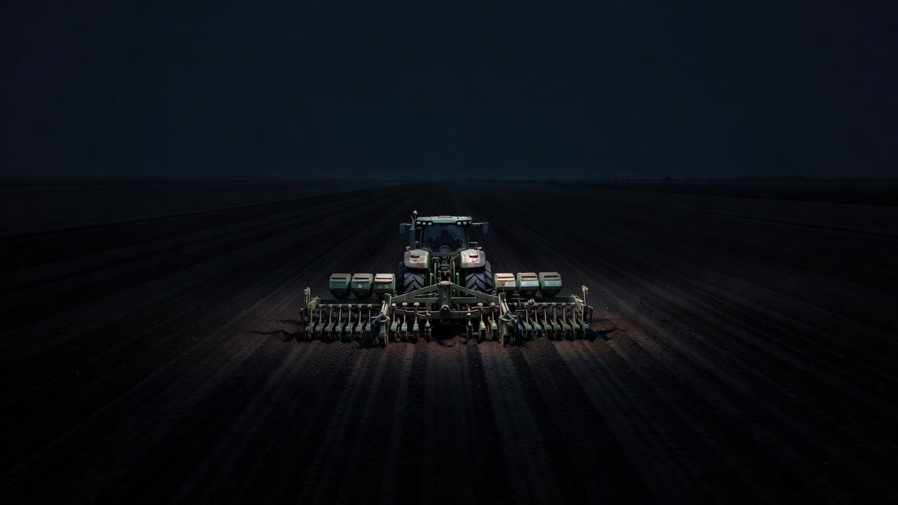 Tractor Midnight Farm Background