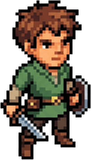 Pixel Art Young Man Hero (2 / 2)