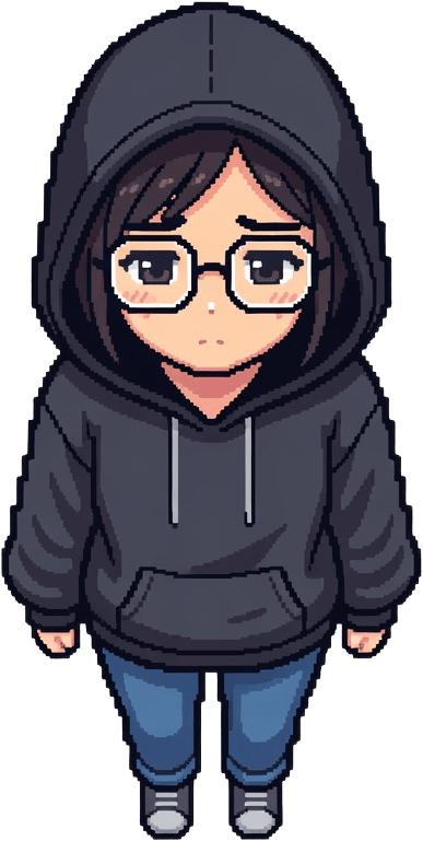 Protagonist - Shy Hoodie Girl Top-Down Sprite