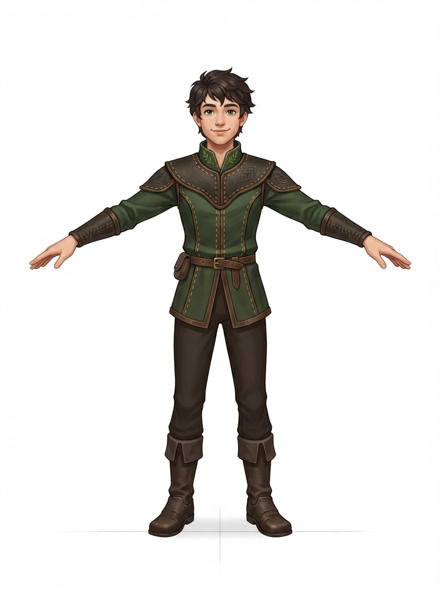 Whimsical Fantasy Hero - T-Pose Reference