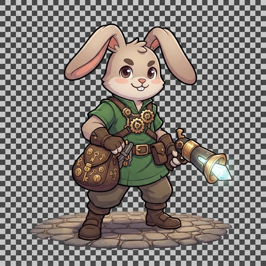 Image: Bunny Blaster hero portrait full body for card gam