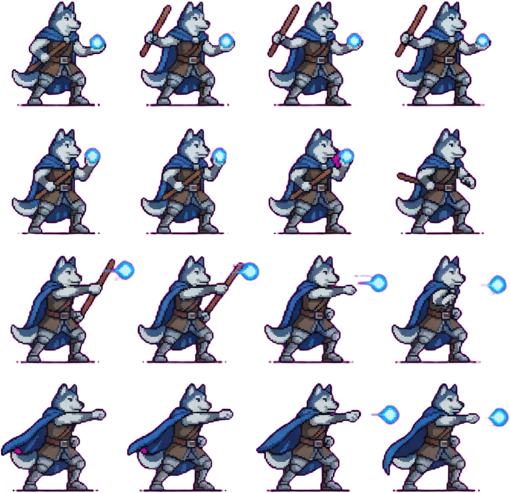 Husky 4x4 Sprite Sheet - Throw Orb