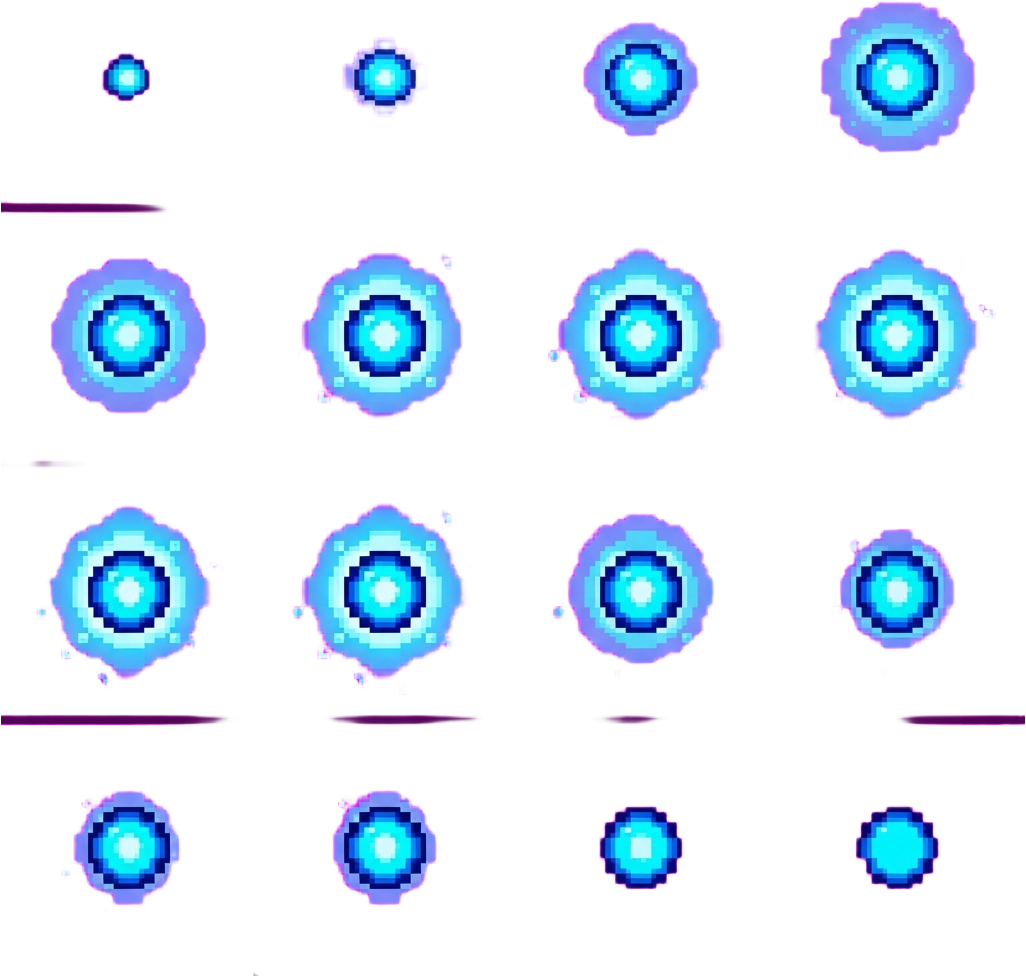 Blue Energy Orb 4x4 Sprite Sheet - Projectile