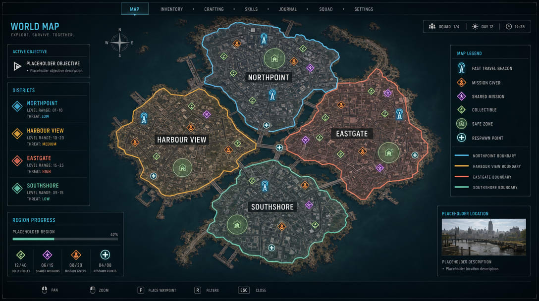 World Map and Fast Travel UI