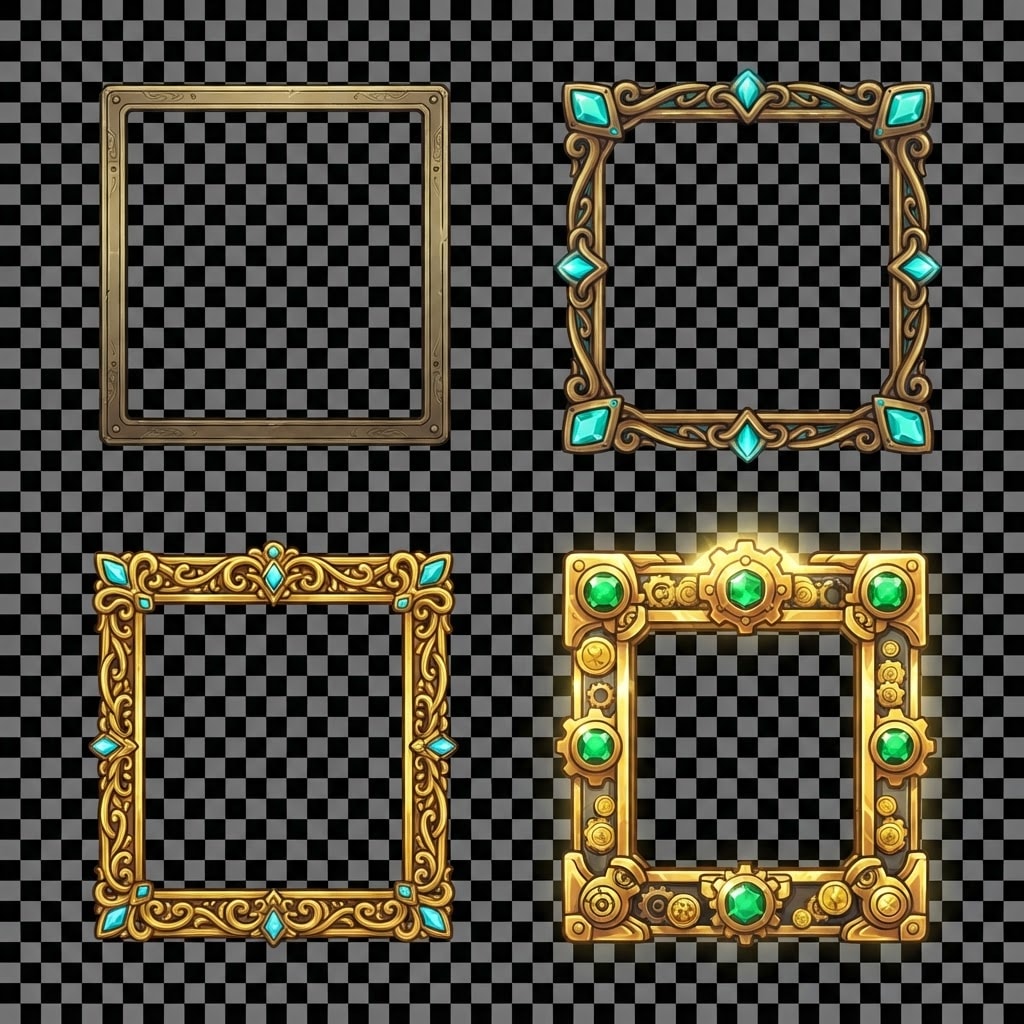 Image: Game UI sprite sheet ONLY on transparent backgroun