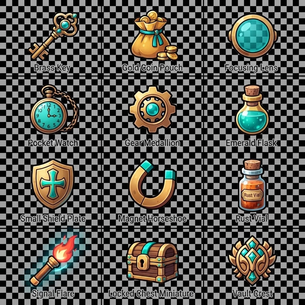 Image: Edit this treasure icon sheet: KEEP all twelve tre