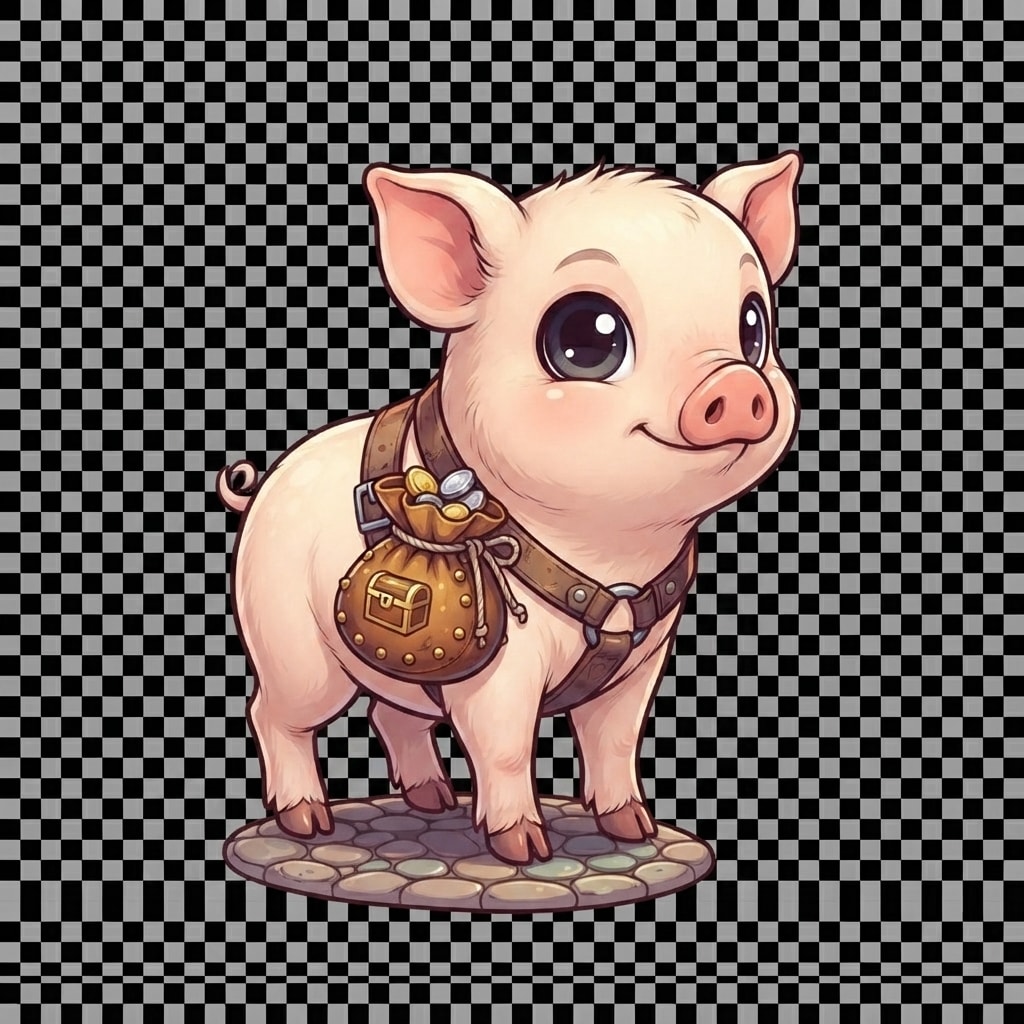 Image: Treasure Trovers pet portrait: Coin Piglet — tiny