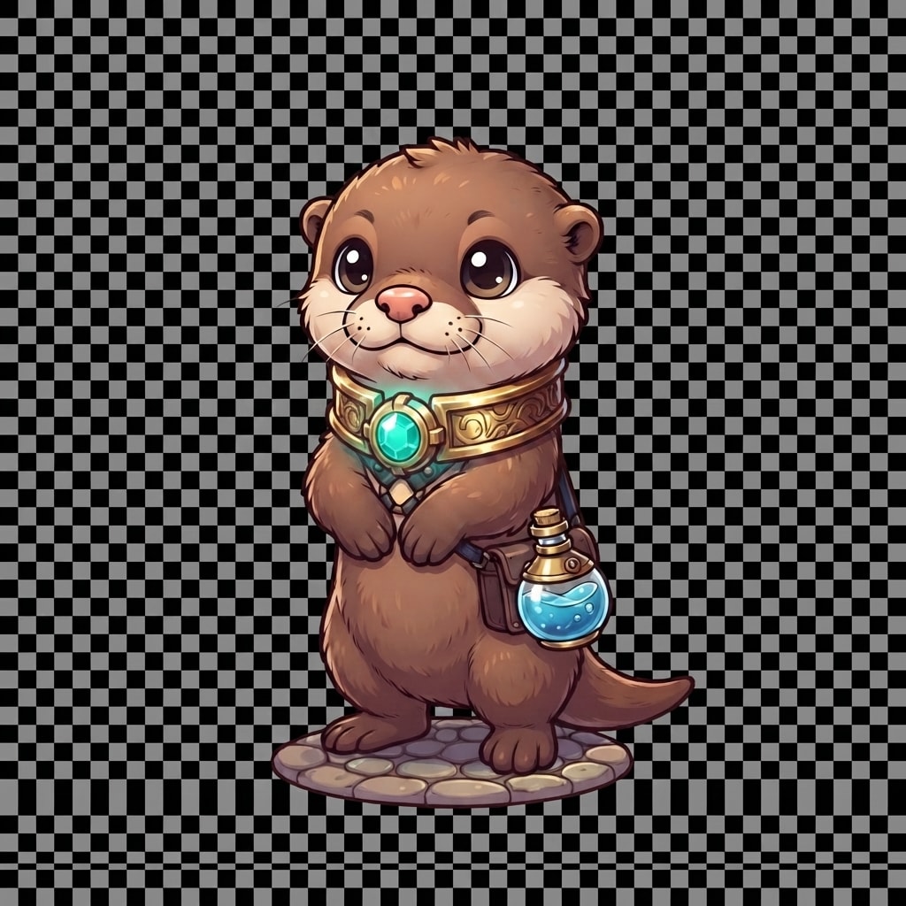 Image: Keep the exact same cute cartoon otter pup pet cha