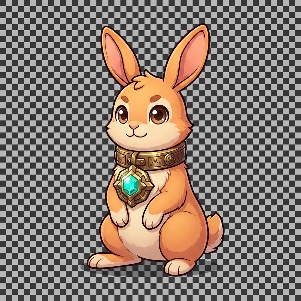 Image: Single full-body cute cartoon bunny rabbit pet spr