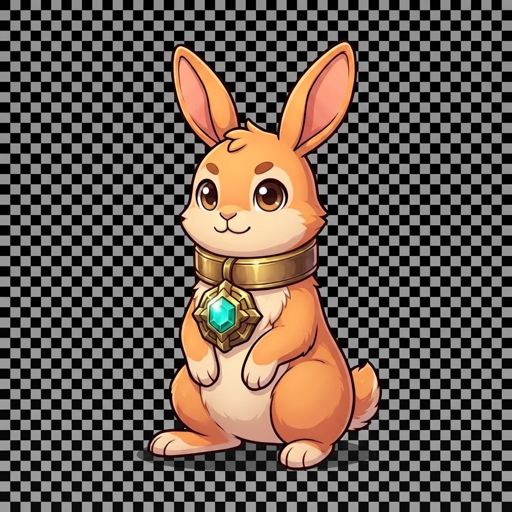 Image: Single full-body cute cartoon bunny rabbit pet spr