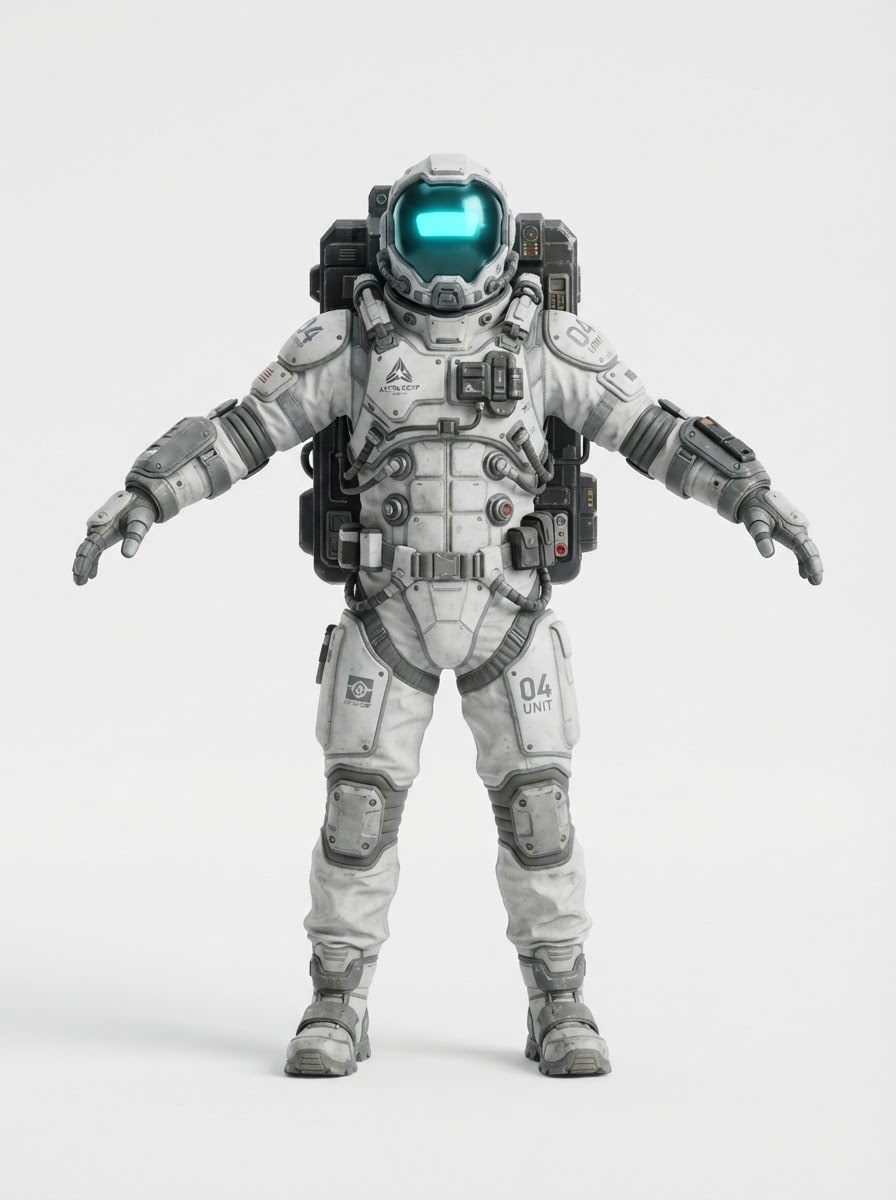 Industrial Sci-Fi Astronaut - T-Pose Reference