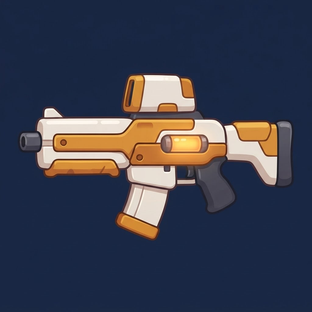Image: A single sci-fi energy carbine shown in flat side