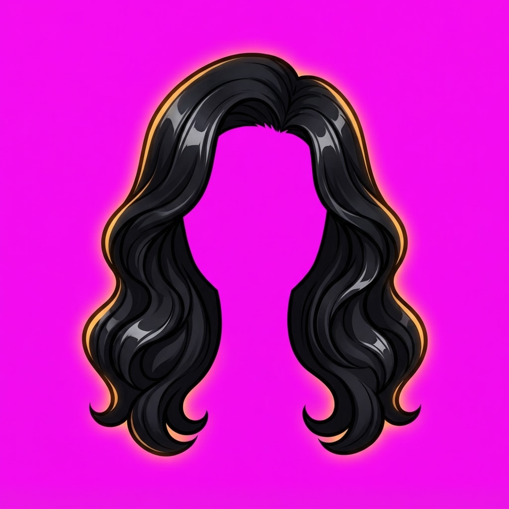 Image: A single isolated hairstyle asset for a 2D game ch