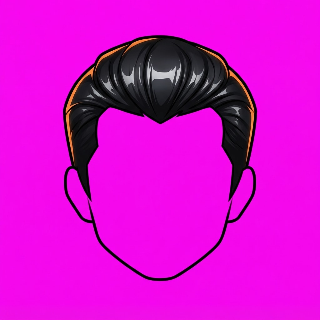 Image: A single isolated hairstyle asset for a 2D game ch