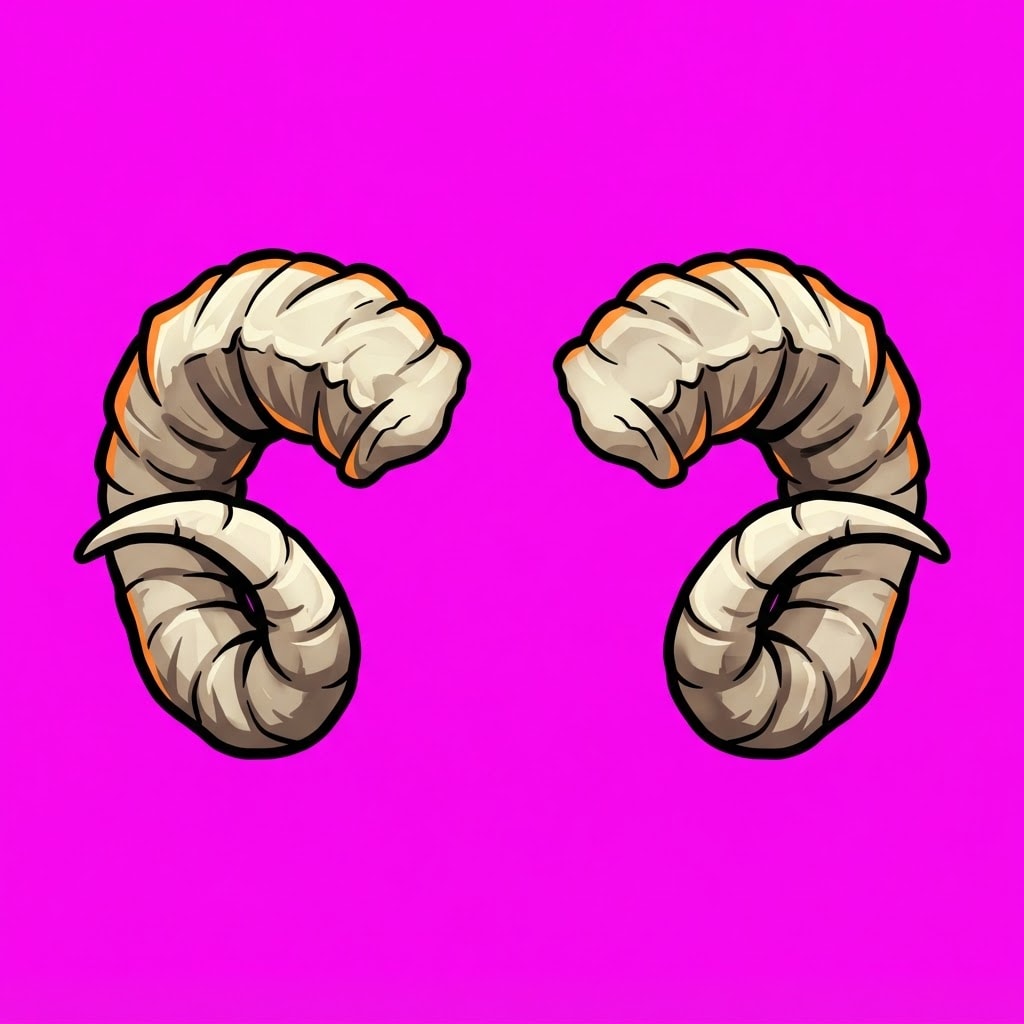 Image: A single isolated pair of demon horns as a 2D game