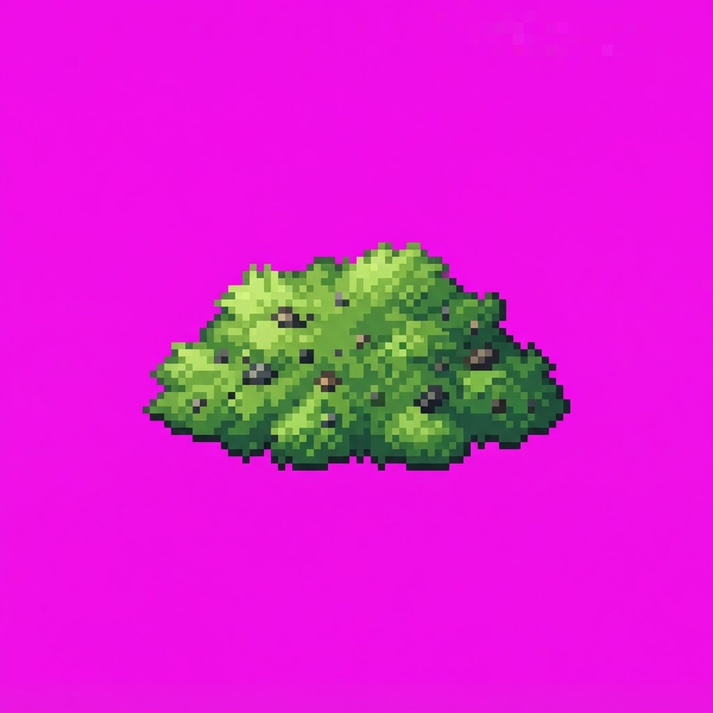 Image: Single game prop sprite only: soft moss mound / fl