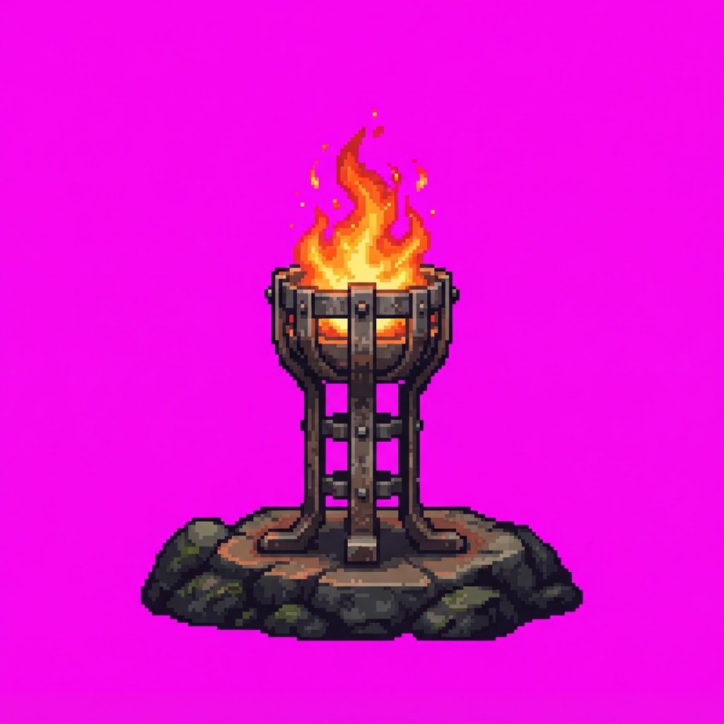 Image: Single game prop sprite only: ground brazier torch